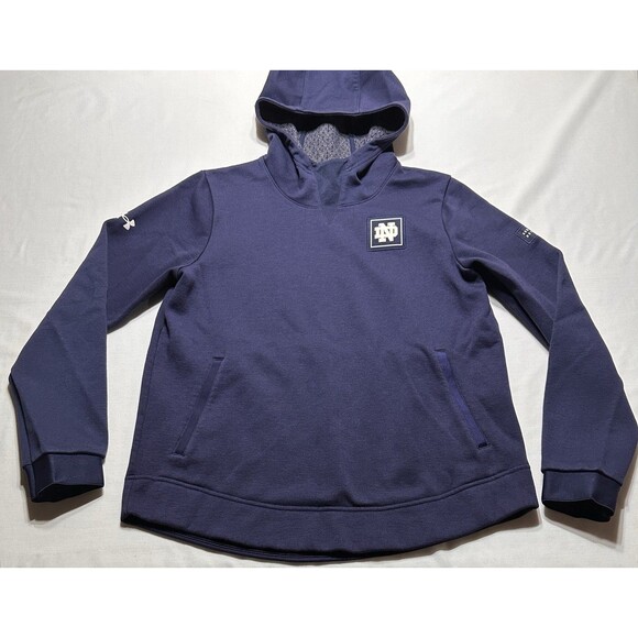 Notre Dame Fighting Irish Under Armour Womens Hoodie Sweatshirt Size Small Navy - Picture 1 of 12